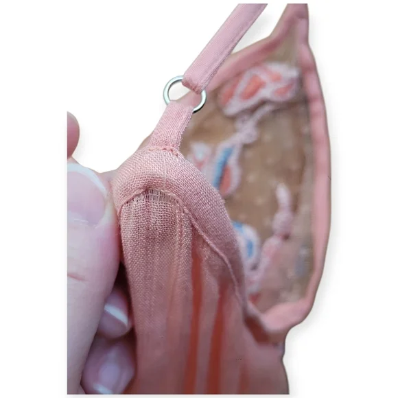 Romantic Pink Anthropologie Cleobella Lace Tiered Mini Dress XS Blush Chic Boho - Picture 9 of 10